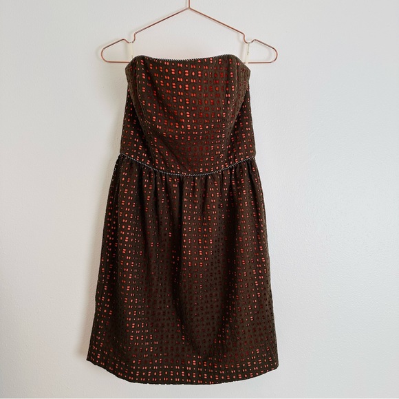 Corey Lynn Calter strapless fit & flare eyelet boho corset mini pocket dress - Picture 6 of 10
